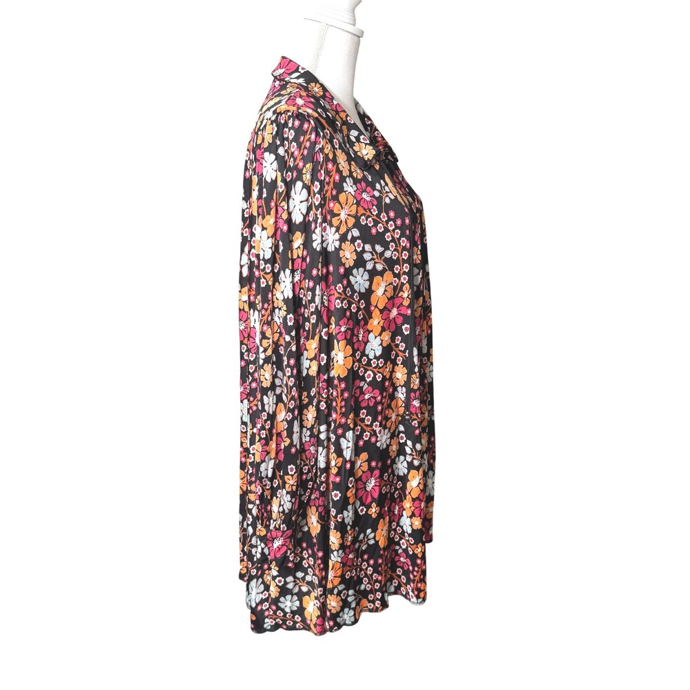 Free People Daisy Jane Mini Dress Floral Long Sleeve Dark Combo Large Boho NWT - Picture 10 of 12